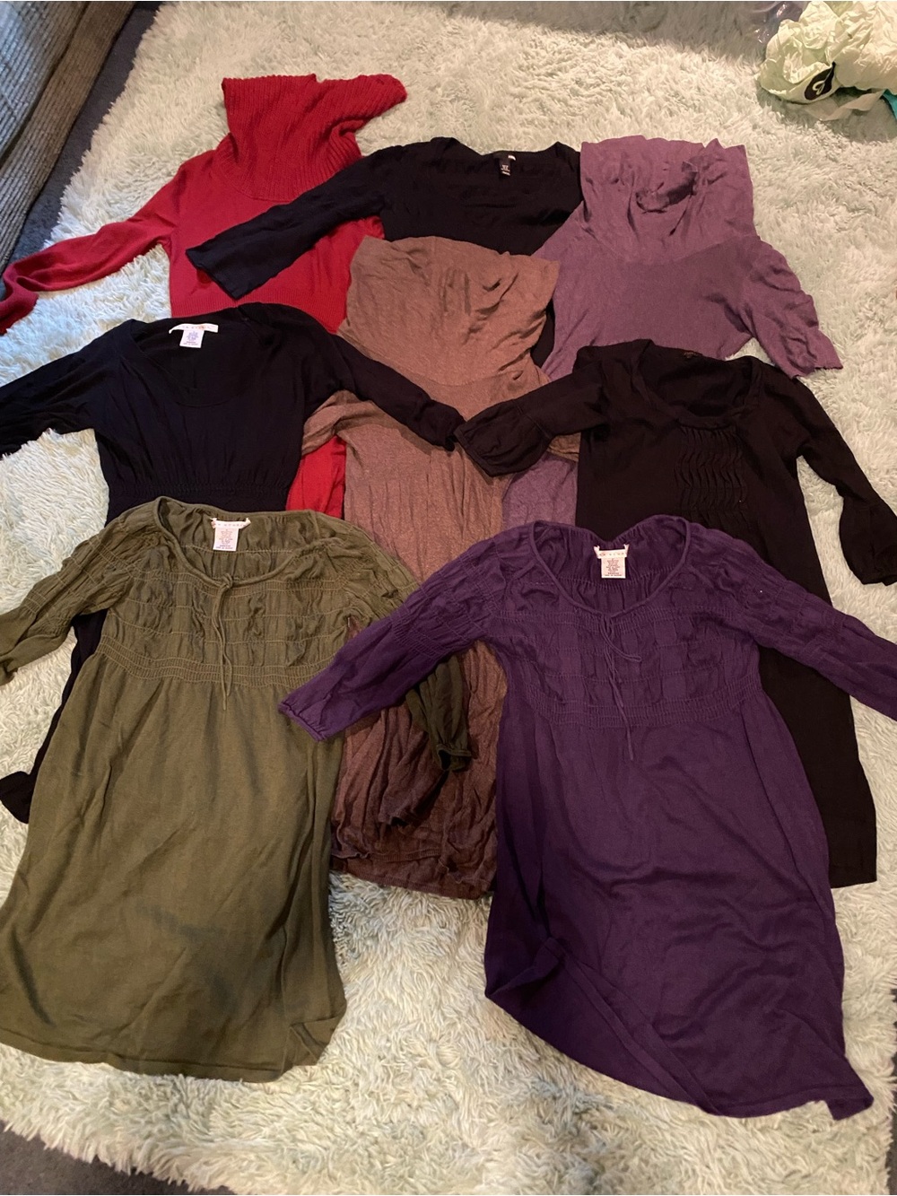 Bundle of 8 Women’s Sweater Dresses or Tunics - Medium